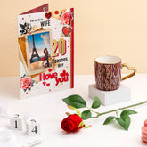 For Wife Greeting Card With Love Mug and Rose