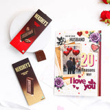 Hersheys Chocolate With My Dear Husband 20 Reasons Why Greeting Card and Envelope