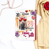 My Dear Husband 20 Reasons Why Greeting Card With Envelope
