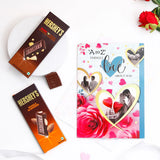 Hersheys Chocolate With A to Z Things I Love About You Greeting Card and Envelope