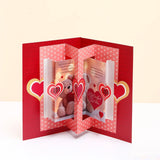 Sweetheart Love Teddy Greeting Card With Rose and Chocolates