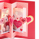 Sweetheart Love Teddy Greeting Card With Rose and Chocolates