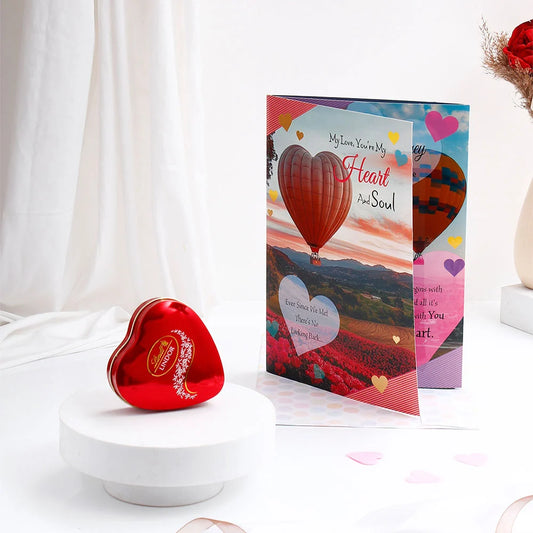 Lindt Chocolate With You Are My Heart and Soul Greeting Card and Envelope