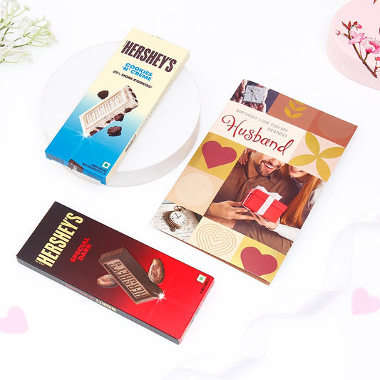 With Love Birthday Greeting Card For Husband With Chocolates