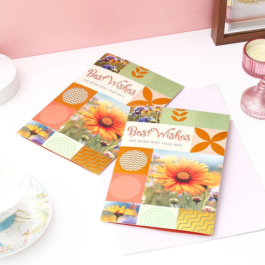 Pack Of 2 Cheerful Best Wishes Greeting Card