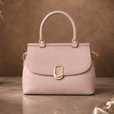 Blush Pink Oval-Clasp Handbag