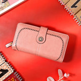 Pink Brogue-Perforated Tab Wallet