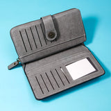 Grey Brogue-Perforated Tab Wallet