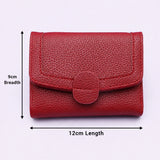 Maroon Pebbled Leather Trifold Snap Wallet