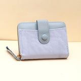 Blue Two-Tone Zip-Around Wallet with Wristlet Strap