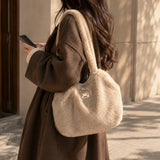 Brown Fluffy Faux Fur Tote Bag