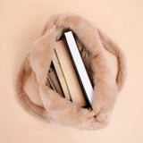Brown Fluffy Faux Fur Tote Bag