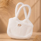 White Fluffy Faux Fur Tote Bag