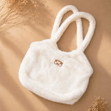 White Fluffy Faux Fur Tote Bag