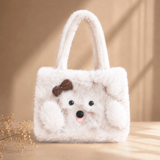 Puppy Fluffy Faux Fur Tote Bag