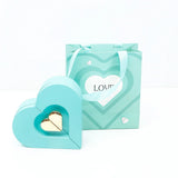 Turquoise Love Me Folding Heart Jewellery Box with Rose