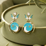 Moon Star Butterfly Dangle Earrings