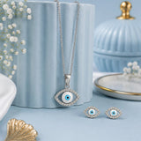 Evil Eye Charm Pendant and Earring Set