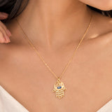 Hamsa Hand Evil Eye Pendant Necklace