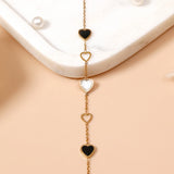 Black and White Heart Charm Bracelet