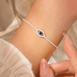 Blue Evil Eye Crystal Tennis Bracelet