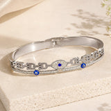 Evil Eye Chain-Link Bangle Bracelet