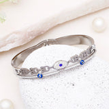 Evil Eye Chain-Link Bangle Bracelet