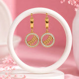 Golden Olive Branch Hoop Earrings