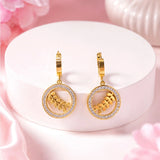 Golden Olive Branch Hoop Earrings