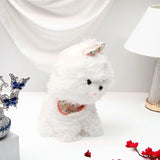 White Poodle Soft Toy in Floral Dress