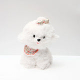 White Poodle Soft Toy in Floral Dress