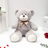 Five Roses Bunch With Adorable Cuddle Teddy Bear - Grey