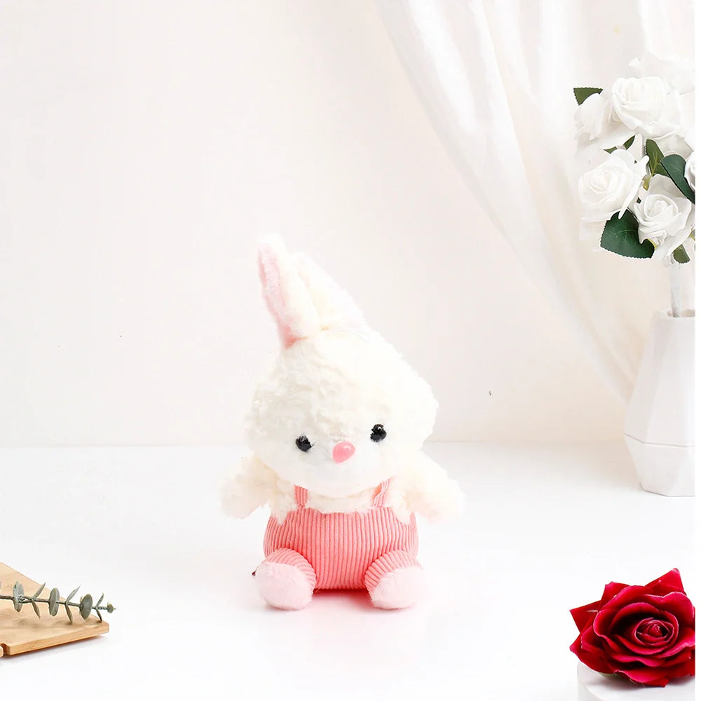 White Bunny Soft Toy in Pink Dress