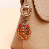 Copper Horse And Horseshoe Keychain
