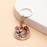 Copper Horse And Horseshoe Keychain