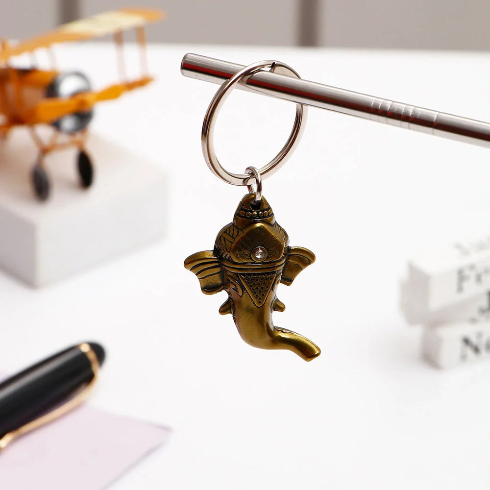 Golden Lord Ganesha Keychain