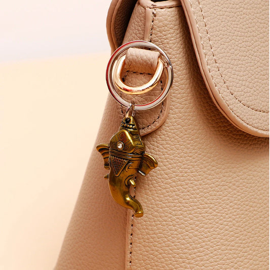 Golden Lord Ganesha Keychain