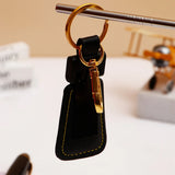Black Leather Metal Keychain