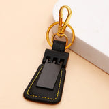 Black Leather Metal Keychain