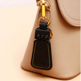 Black Leather Metal Keychain