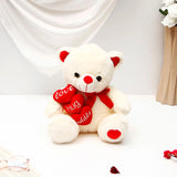 Triple Hearts White Teddy Bear