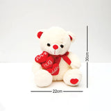 Triple Hearts White Teddy Bear