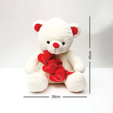 Cuddly Triple Hearts White Teddy Bear