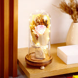 Eternal Pink Rose Glass Dome