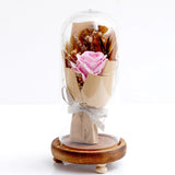 Eternal Pink Rose Glass Dome