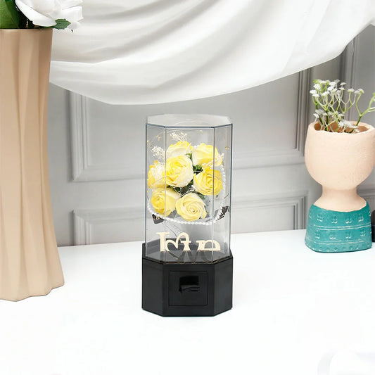 Eternal Love LED Yellow Rose Bouquet