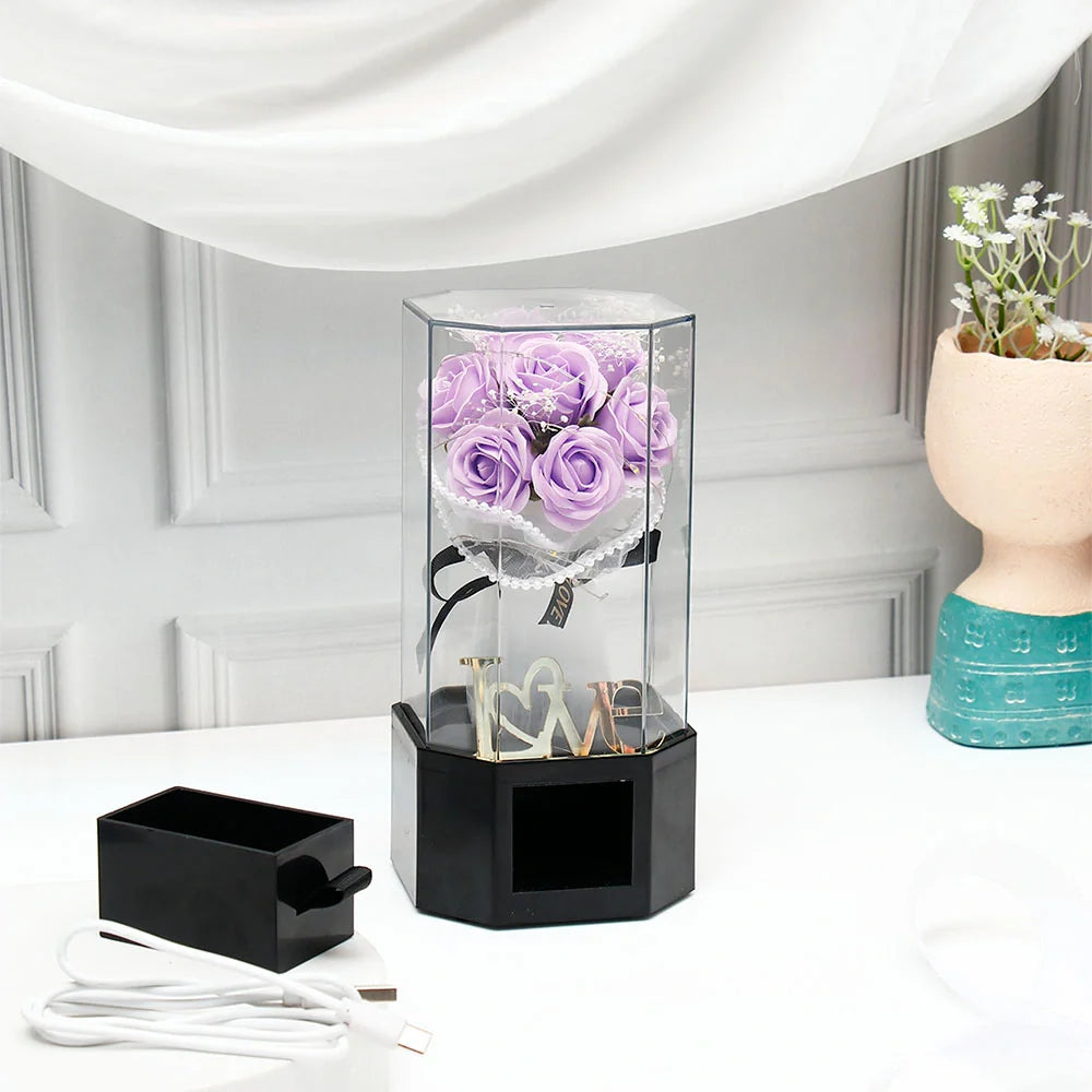 Eternal Love LED Purple Rose Bouquet