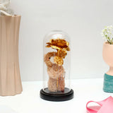 Golden Rose Teddy Bear LED Jar