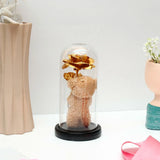 Golden Rose Teddy Bear LED Jar
