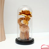 Golden Rose Teddy Bear LED Jar